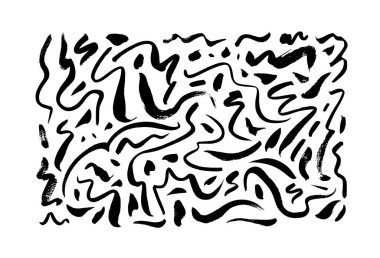 El çizimi dalgalı fırça darbeleri vektör koleksiyonu. 