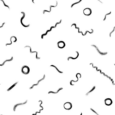 Dalgalı çizgiler ve dairelerle kusursuz desen