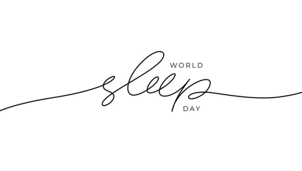 World Sleep day calligraphie vectorielle avec swooshes. — Image vectorielle