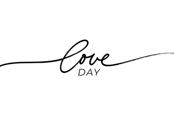Calligraphie vectorielle jour d'amour avec swooshes. — Image vectorielle
