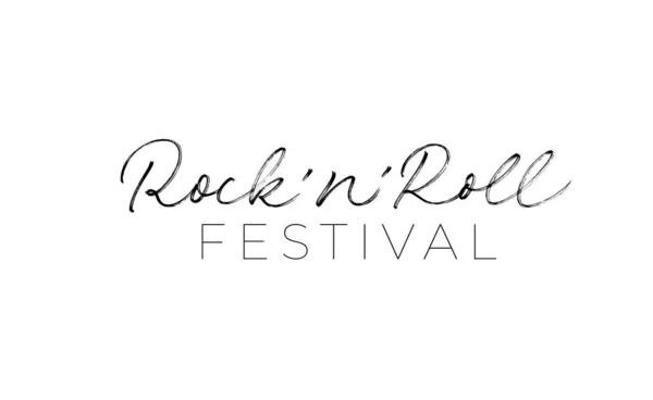 Rock and Roll Festival handgezeichneter Vektor Schriftzug — Stockvektor