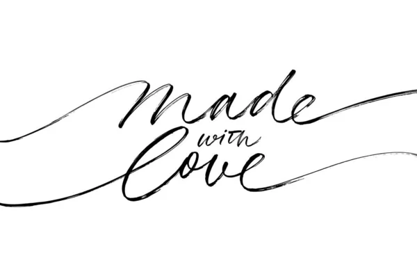 Made with love lettering for handcrafted goods. — Stock Illustration Made with love lettering for handcrafted goods. Royalty Free Stock Illustrations