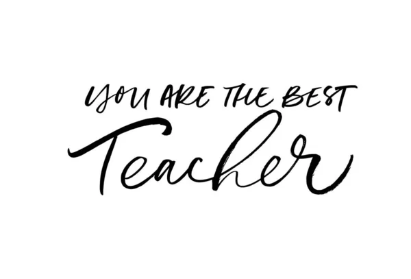 Du är den bästa läraren gratulationskort. — Stock vektor
