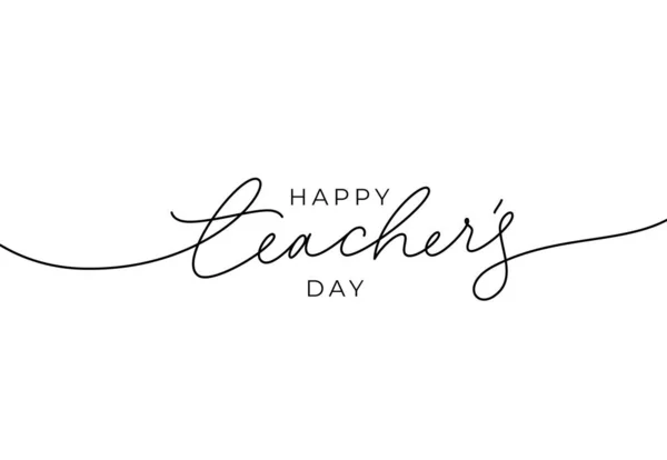 Glücklicher Tag des Lehrers Hand gezeichnete Grußkarte. — Stockvektor