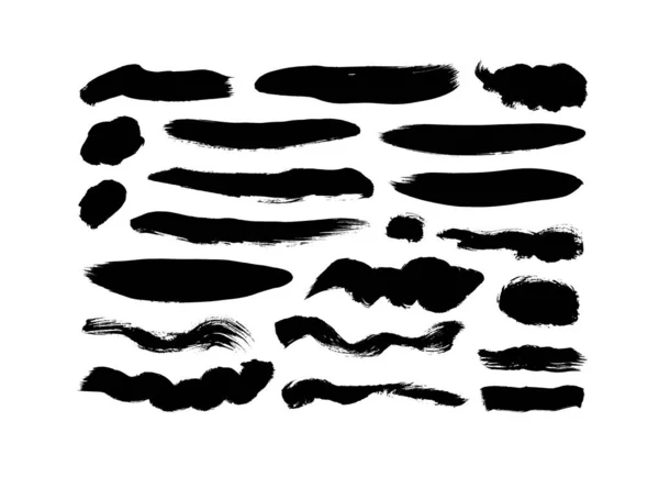 Vettoriale grungy pennello nero pennellate collezione — Vettoriale Stock