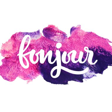 Kart Fransızca Merhaba. Bonjour.