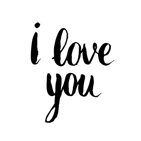 Ich liebe dich. Tusche Pinsel Handschrift. — Stockvektor