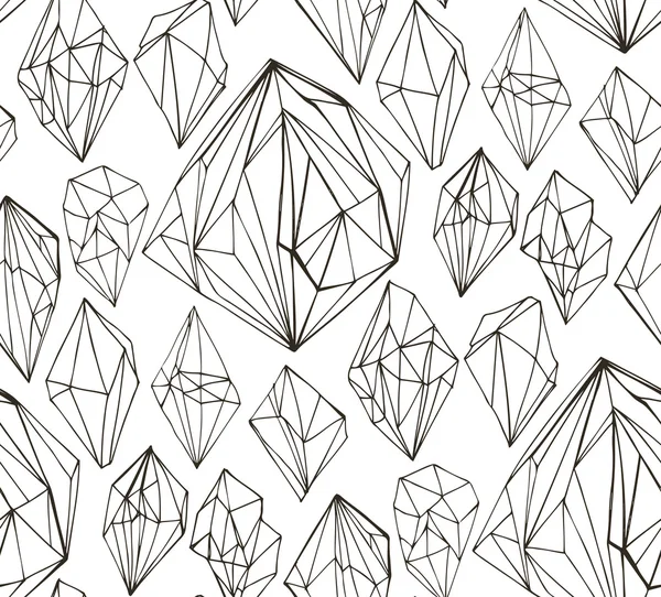 Naadloos patroon met kristallen. — Stockvector