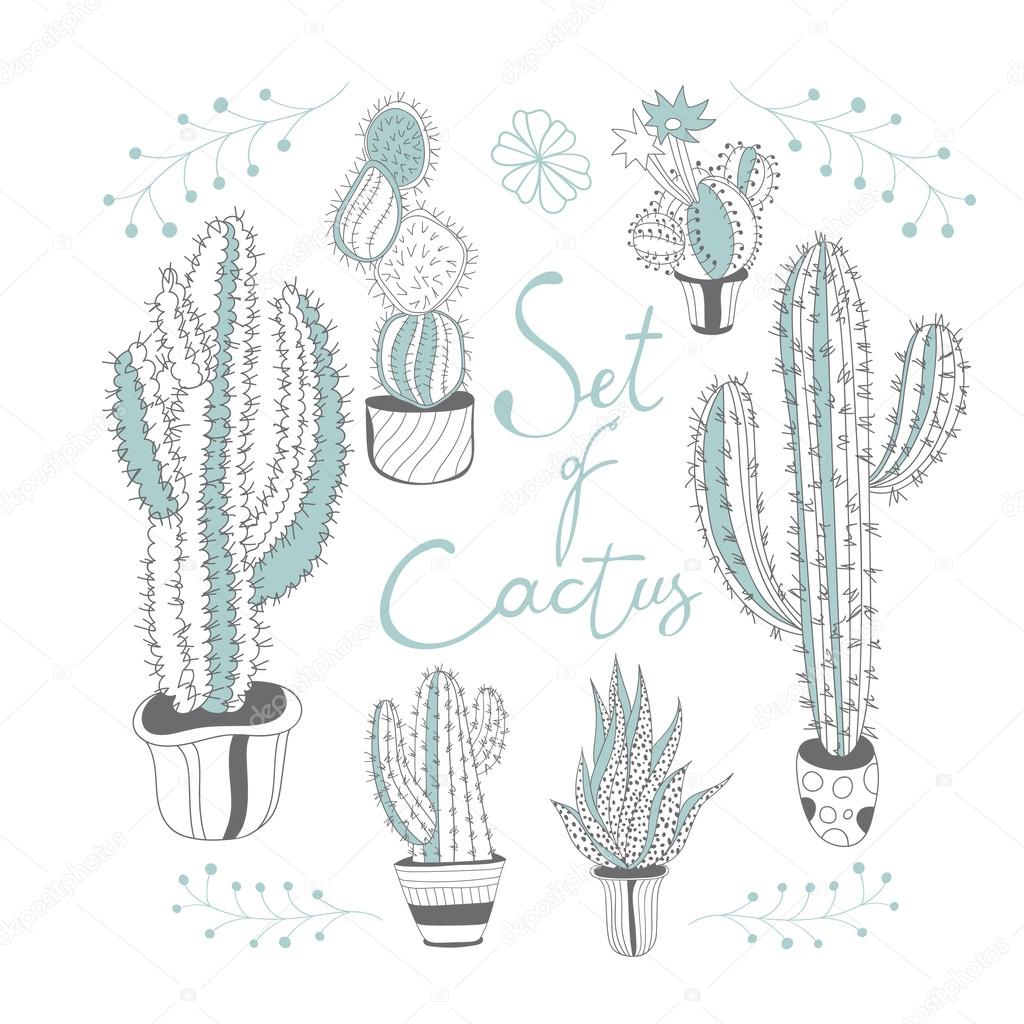 Image result for potted cactus drawing