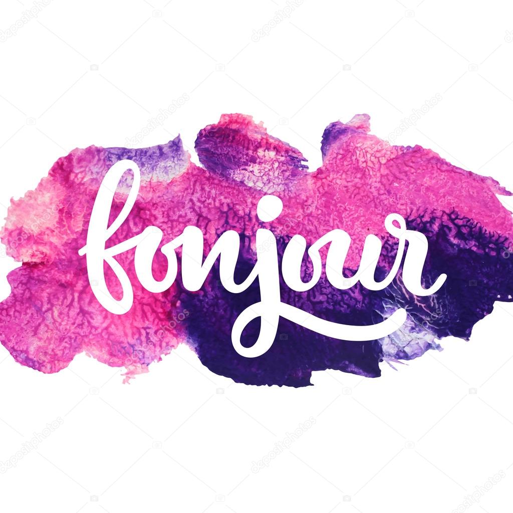 Hello card in french. Bonjour. Stock Vector by ©Anastasiia Hevko 87004726, image size:1024x1024