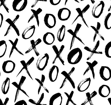 Hand drawn tic-tac-toe background. Ink illustration. clipart