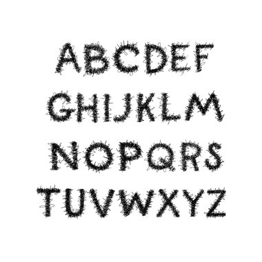 El çizim karalama alfabesi.