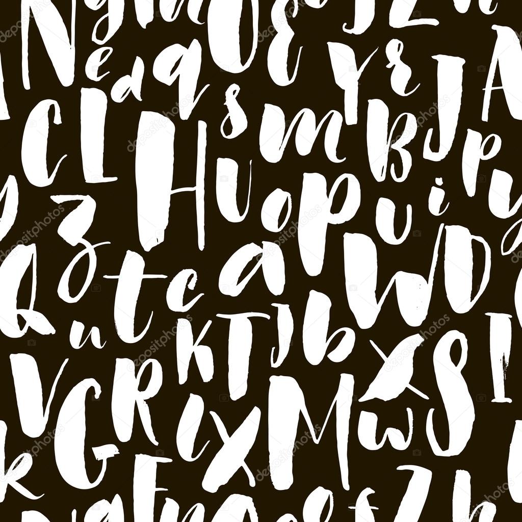 Seamless hand drawn alphabet background.