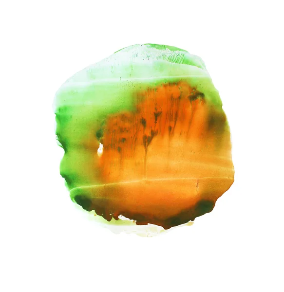 Абстрактний зелений і помаранчевий акварельний фон . — стокове фото