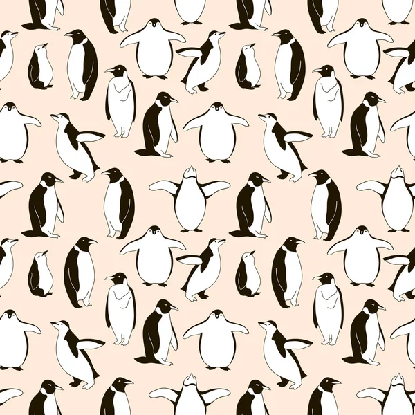 Seamless pattern with penguins. — Stock Vector