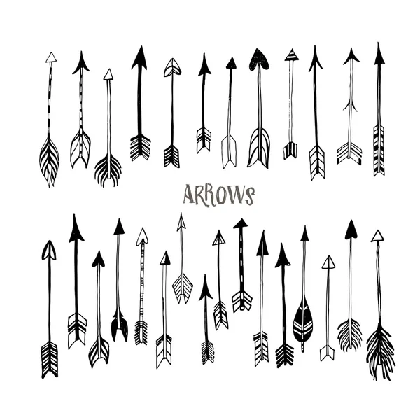 Collection of hand drawn arrows. — Stock Vector