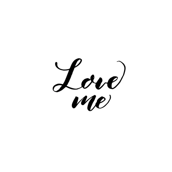 Love me card. Hand drawn lettering background — Stock Vector