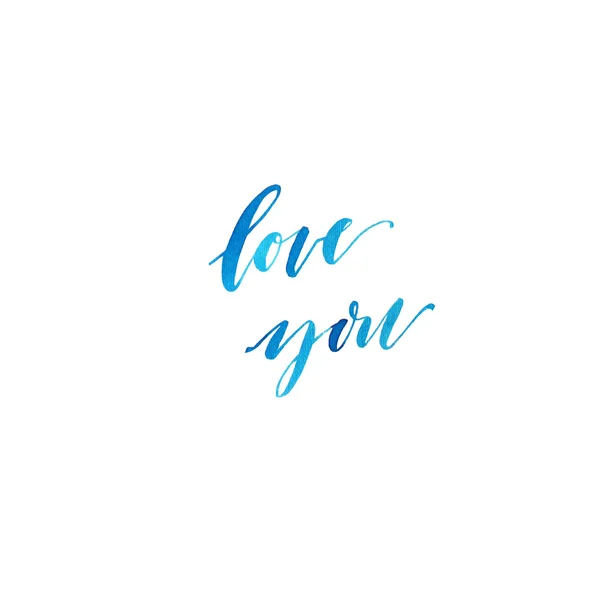 Love you watercolor lettering. — Stock Photo, Image