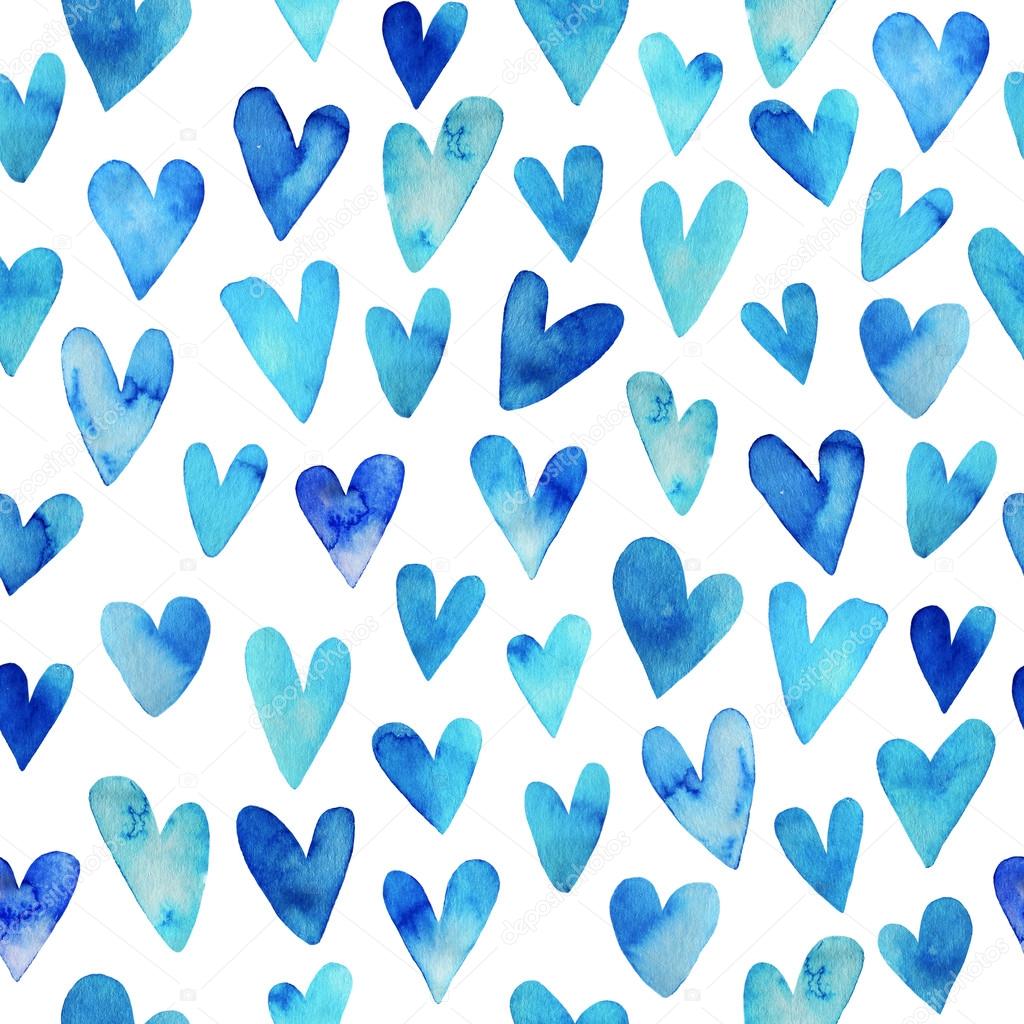 Seamless pattern with hand drawn hearts