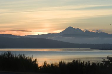 Sunrise on Pacific coast clipart