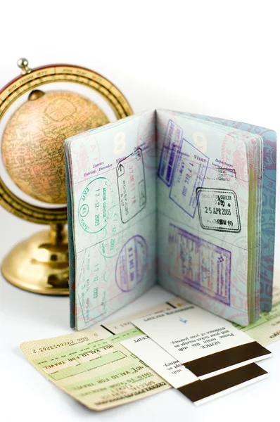 Θεώρηση γραμματόσημα σε μας διαβατήριο — Φωτογραφία Αρχείου