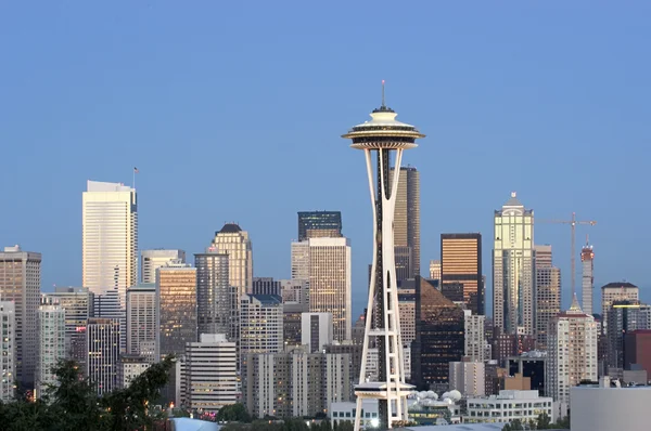 Seattle panorama in de schemering — Stockfoto