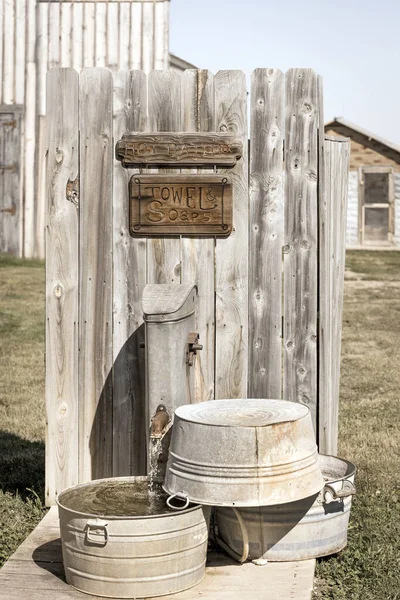 Antieke Wastafels Bij Het Oude Historische Westerse Hotel West Usa — Stockfoto