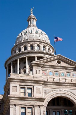 Austin 'deki Teksas Senato Binası' nın kubbesini kapatın.