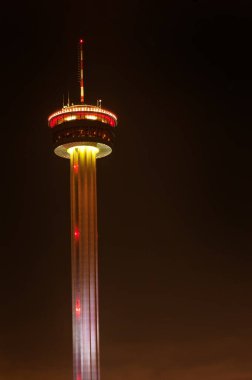 Illuminated Towers of Americas in Hemisfair district of downtown San Antonio, Texas, USA clipart