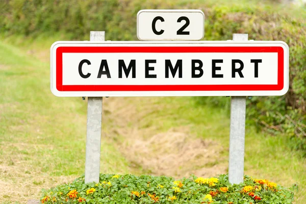 Camembert village sign — Stock Photo, Image