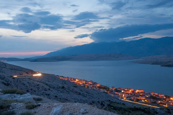 Pag town at night — Stock Photo, Image