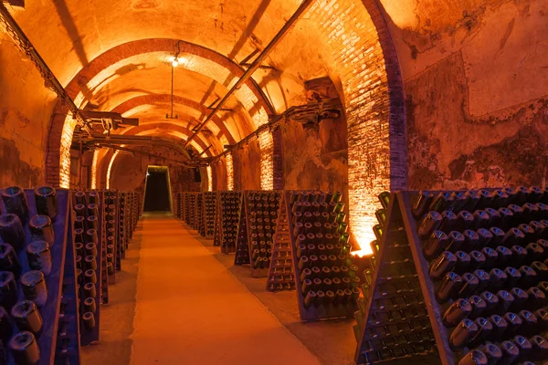 Champagnekelders in Reims Stockfoto