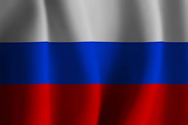 Ruská Vlajka Vývoj Pozadí Pohled Zepředu Trojbarevný — Stock fotografie