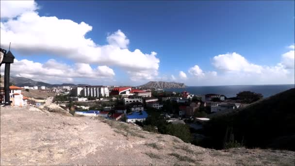 Gazebo Una Colina Plataforma Observación Sudak Crimea — Vídeos de Stock