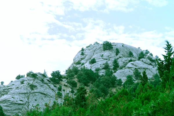 Las Rocas Crimea Cielo Día Soleado Otoño Vista Frontal — Foto de Stock