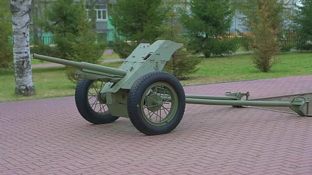 Soviet Cannon Wwii Period Surgut Russia May 2021 — Stock Video