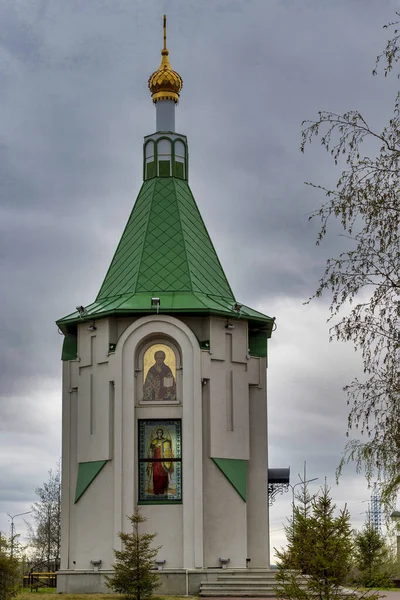 Orthodox Chapel Green Roof Surgut Russia May 2021 — Stock Photo, Image