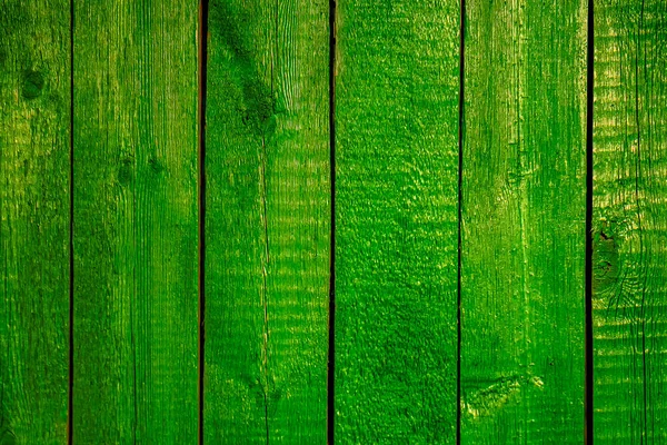 Green Painted Vertical Background Boards Outdoors Day Front View — Stock Photo, Image