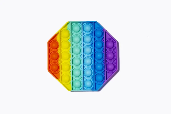 Colorido Pop Brinquedo Perto Isolar Fundo Branco — Fotografia de Stock