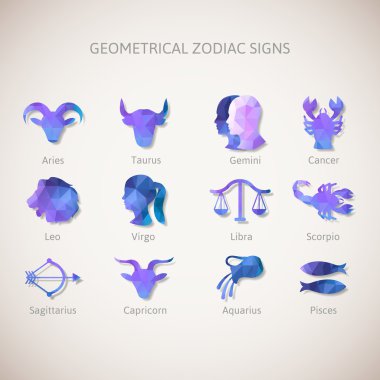 Geometrical zodiac signs. Vector illustration