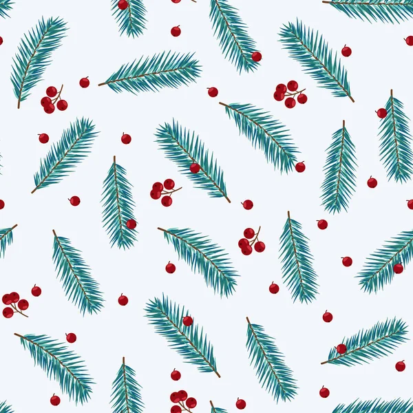 圣诞无缝图案 绿杉分枝背景 冬季图案 包装纸 冬季问候 网页背景 圣诞和新年贺卡 — 图库矢量图片