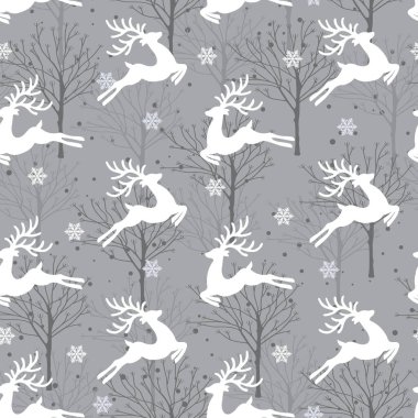 Ren geyiği geçmişi olan kusursuz bir Noel deseni ren geyiği desenli kış deseni, ambalaj kağıdı, kış selamları, web sayfası geçmişi, Noel ve yeni yıl tebrik kartları.