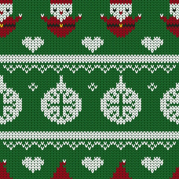 Fond Motif Tricoté Sans Couture Noël Cartes Voeux Noël Nouvel — Image vectorielle