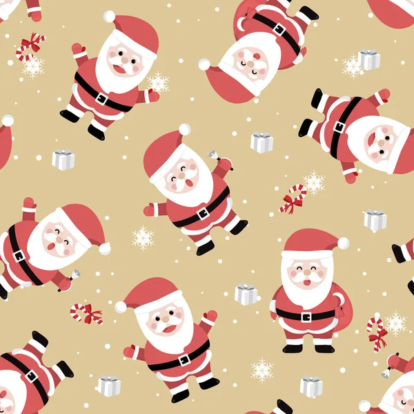 Noel Baba geçmişine sahip kusursuz bir Noel deseni, kar taneli kış deseni, ambalaj kağıdı, kış selamları, web sayfası geçmişi, Noel ve yeni yıl tebrik kartları.