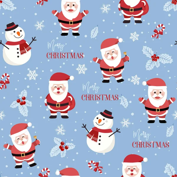 Noel Baba ve Kardan Adam özgeçmişli kusursuz bir Noel deseni, kutsal dutlu kış deseni, ambalaj kağıdı, kış selamları, web sayfası geçmişi, Noel ve yeni yıl tebrik kartları