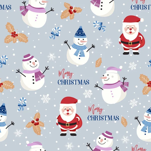 Kardan adam geçmişine sahip kusursuz bir Noel deseni, kutsal dutlu kış deseni, ambalaj kağıdı, kış selamları, web sayfası geçmişi, Noel ve yeni yıl tebrik kartları.