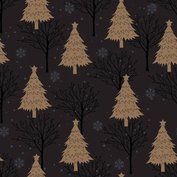 Árvore Natal Sem Costura Padrão Fundo Papel Embrulho Preenchimento Padrão — Vetor de Stock