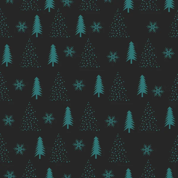 Christmas Tree Seamless Pattern Background Wrapping Paper Pattern Fills Winter — Stock Vector