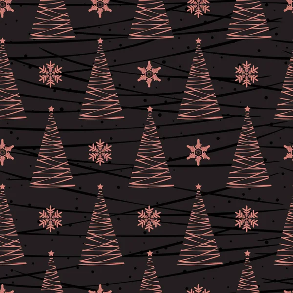 Christmas Tree Seamless Pattern Background Wrapping Paper Pattern Fills Winter — Stock Vector
