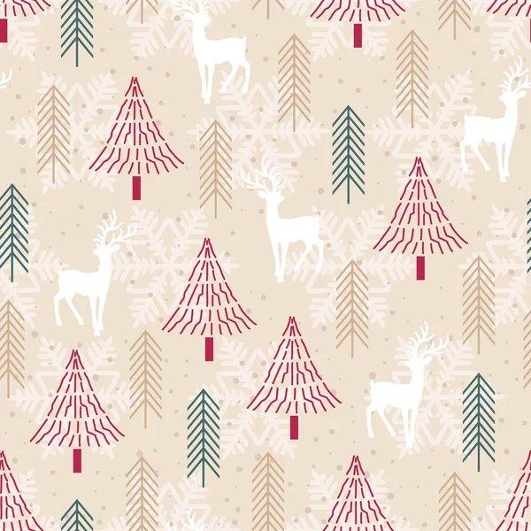 Árvore Natal Sem Costura Padrão Fundo Papel Embrulho Preenchimento Padrão —  Vetores de Stock